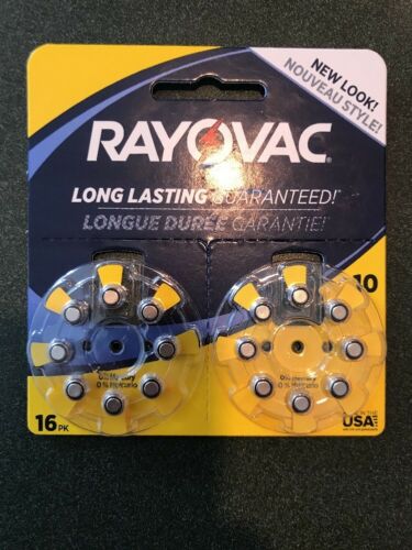 Rayovac Hearing Aid Batteries, Size 10, 16 Pack ,L10ZA- 1.45v