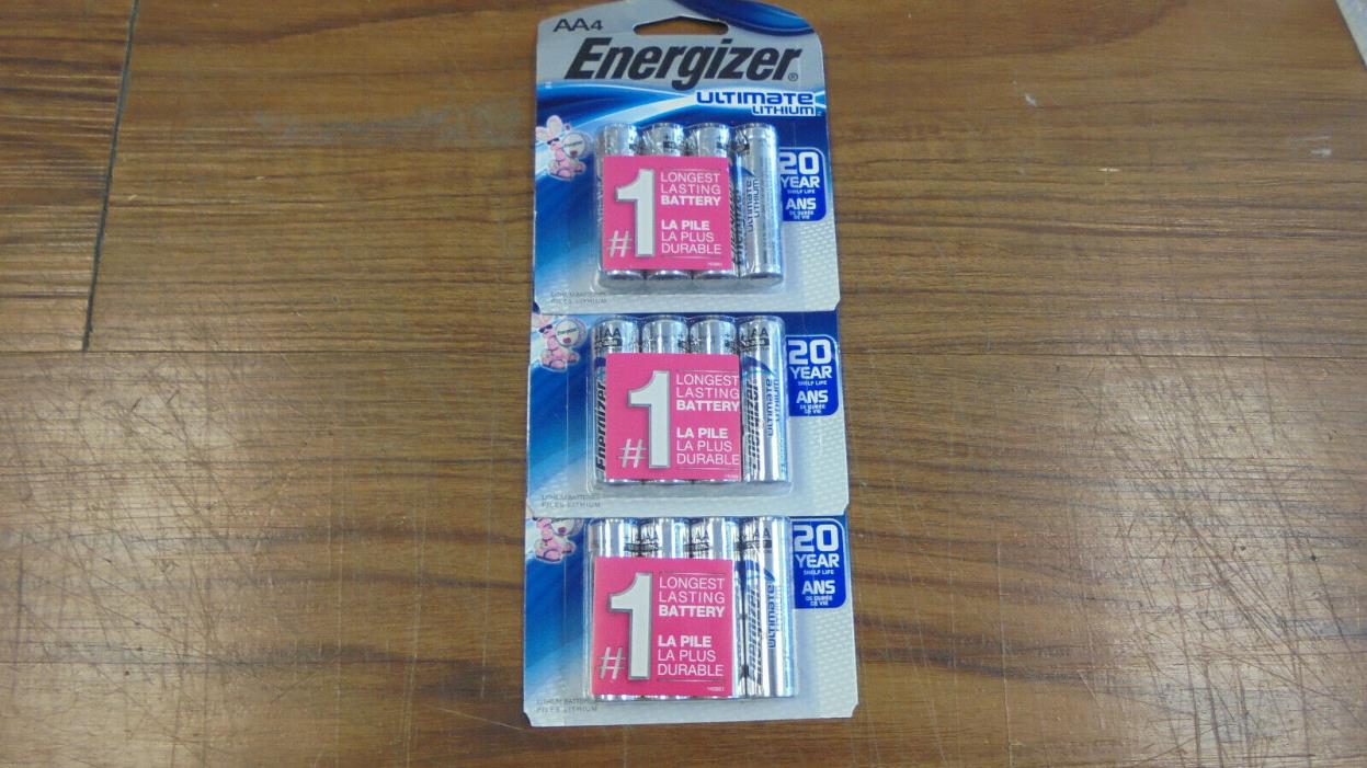 12X Energizer Lithium Ultimate AA Quantity of 12 NEW (C)