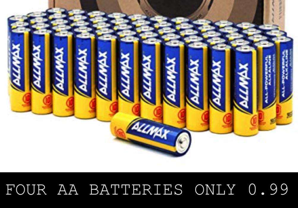 4x ALLMAX All-Powerful Alkaline Batteries AA FOUR BATTERIES