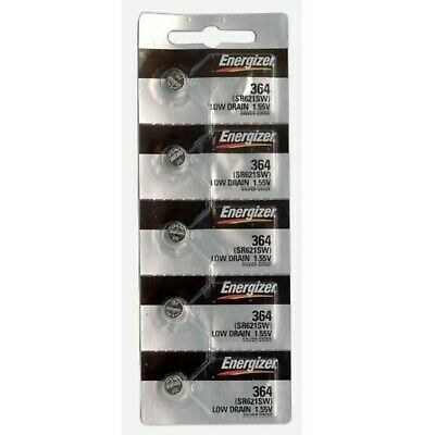 Energizer Watch Batteries 364 / 363 SR621SW Battery New 5 Pack