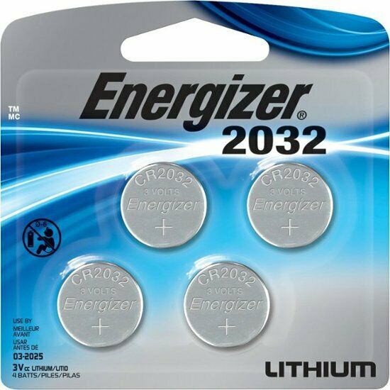 ENERGIZER CR2032 3V LITHIUM COIN BATTERIES, 4 PACK, EXPIRATION DATE MARCH 2025