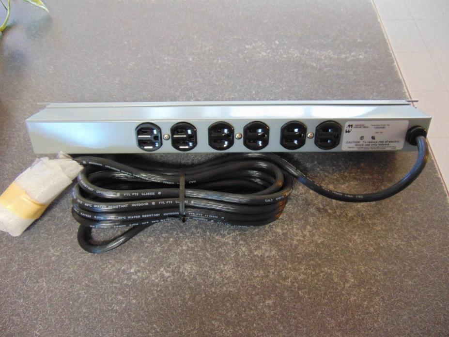 Hammond Industrial Quality Power Bar Strip. 1583H6B1 - Extension Lead, 6 Outlets