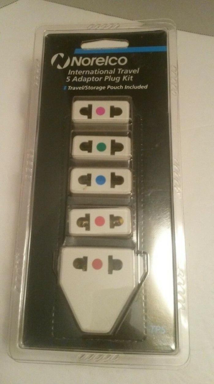 Norelco International Travel 5 Adaptor Plug Kit w/ Travel Storage Pouch NEW