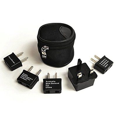 International Worldwide Travel Plug Adapter 5 Piece Set Great for Cell Phone