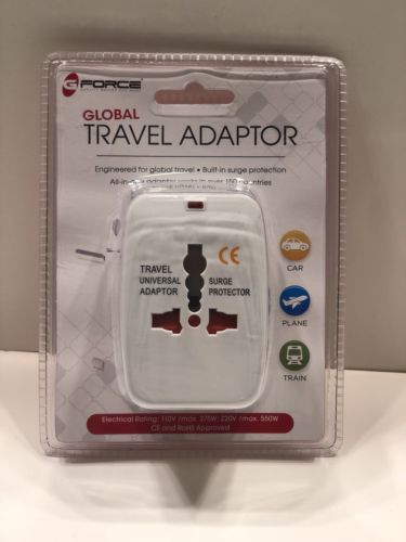 G FORCE TRAVEL ADAPTER, ALL-IN-1 UNIT,INCLUDES 4 MOST COMMON PLUG CONFIGURATIONS