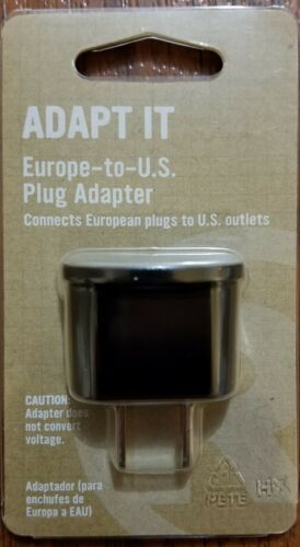 Adapt It. Europe to U.S. Plug Adapter. Connects European plugs to U.S. outlets.