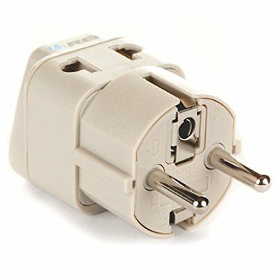 3 Pack OREI European Plug Adapter Schuko Type E/F for European Grounded 2 in 1