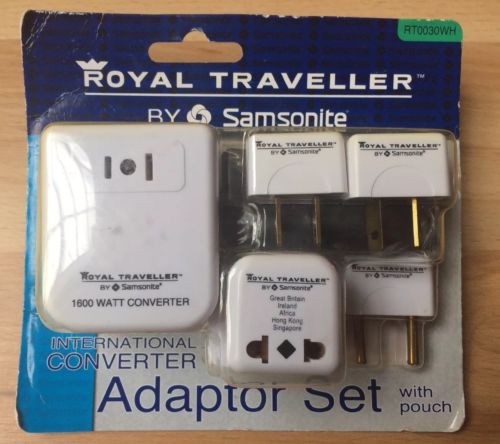 International Converter Adapter Kit Royal Traveller Samsonite Trip Travel Watt