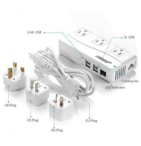 Brand New In Box BESTEK Power Converter UK/US/AU/EU 220V to 110V Travel Adapter