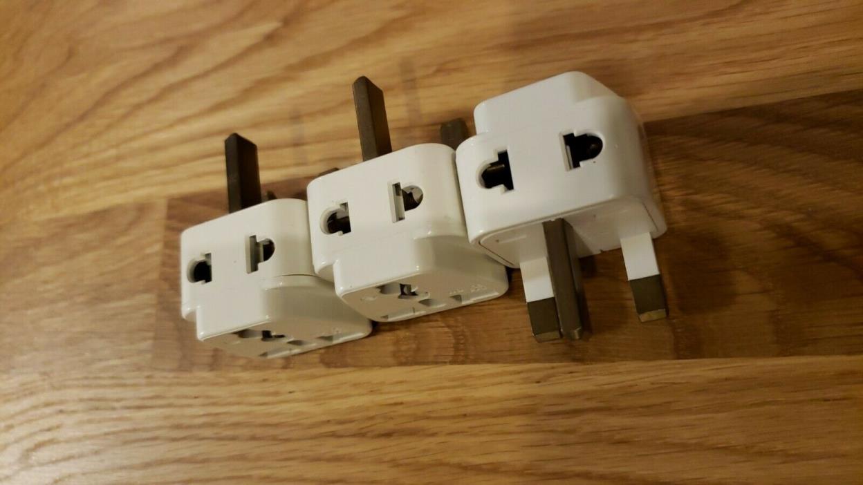 Tmvel 2 in 1 Universal to United Kingdom UK Adapter Plug (Type G) - 3 Pack