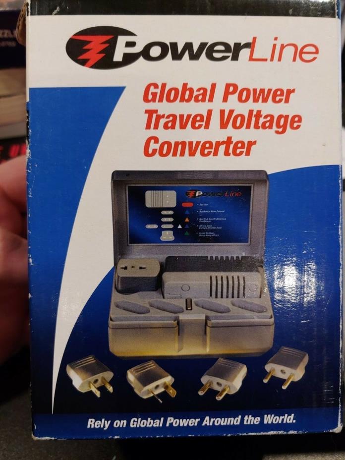PowerLine Global Power World Travel Voltage Converter GP-1600 In Case & Box