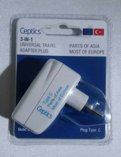 Ceptics Type C 3 Outlet Travel Adapter Plug For Most Of Europe Turkey Charger