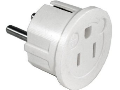 2-Pack International Power Adapter with USA to European Schuko Connection Randon