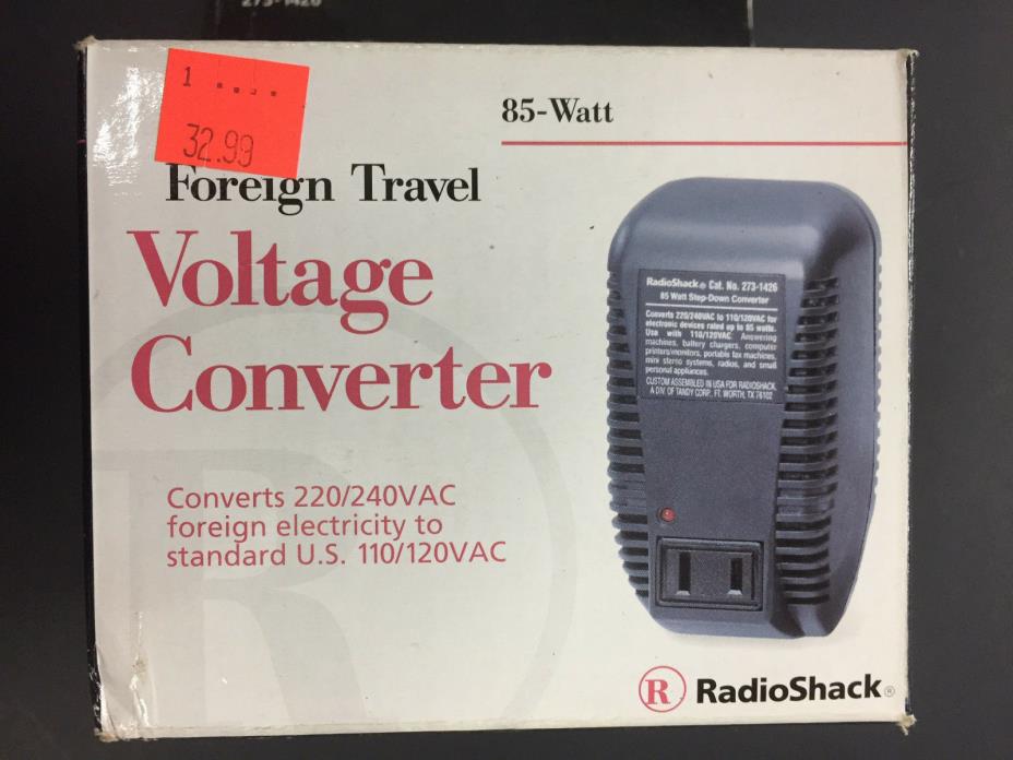 RadioShack 273-1426 85 Watt Foreign Travel Voltage Converter NEW