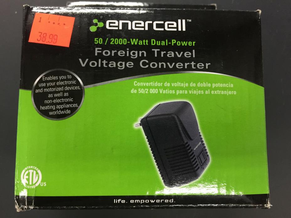 Enercell 50/2000 Watt Dual-Power Foreign Travel Voltage Converter 273-192  NEW