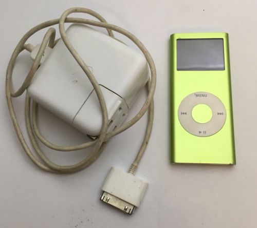 Apple iPod Nano 2nd Generation Green 4GB Model A1199 & Charger- USED and Working