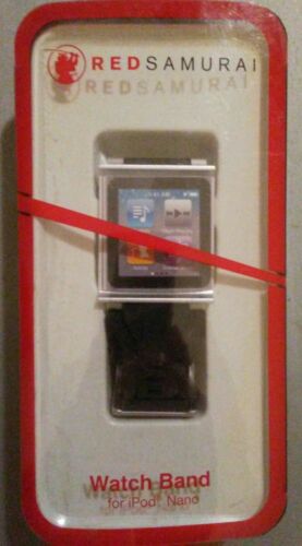 New In Box Ipod Nano BLACK/GRAY Watch Band, Red Samurai Brand