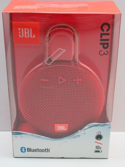 JBL Clip 3 Rechargeable Waterproof Portable Bluetooth Speaker - Fiesta Red