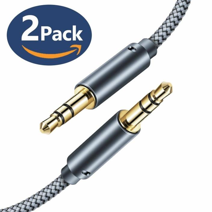 2pack JSAUX AUX Cable[4ft] 3.5mm Premium Auxiliary cable Male to Male usa seller