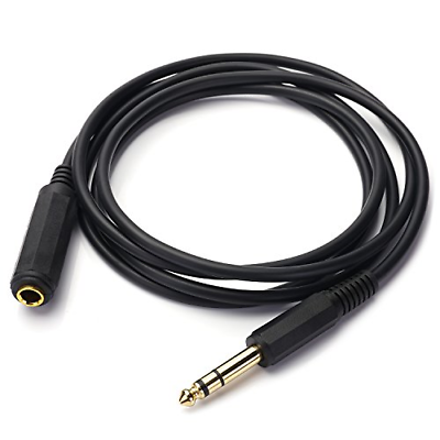 TISINO 1/4 Inch Male to Female Stereo Extension Cable Gold Plated Quarter inch