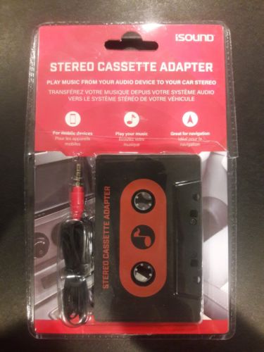 ISound Car Cassette Adapter - plays music from your device to cassette player