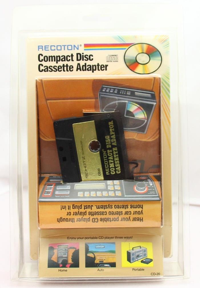 Vintage Recoton Compact Disc Cassette Adapter CD 20 Schotz technology 1986