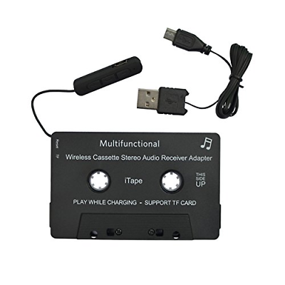 HEIBAIGE iTape Cassette Adapter Car Bluetooth Audio Receiver Work While Charg...