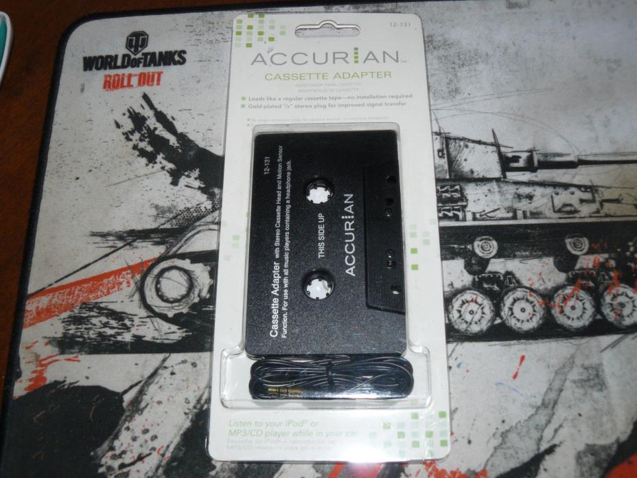 New in Package Radio Shack Accurian Cassette Adapter with 3.5mm for ipod, MP3 CD