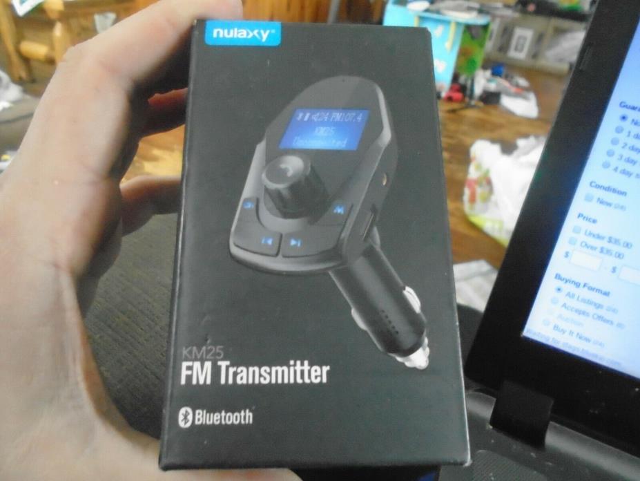 Nulaxy  FM Transmitter Bluetooth Wireless Car Audio Adapter Receiver-KM25 Black