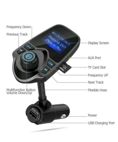 Nulaxy Bluetooth Car FM Transmitter Audio Adapter Handsfree Voltmeter Kit KM18
