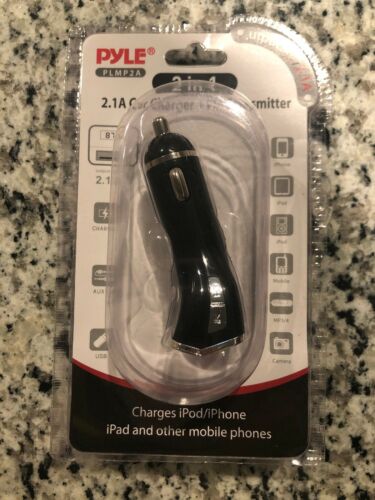 Pyle PLMP2A FM Radio Transmitter with USB Port for Charging 3.5mm AUX Input Car!