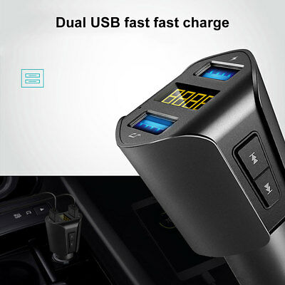 2-Port USB Car Charger Adapter Bluetooth MP3 Player Charging for Android IOS DEN
