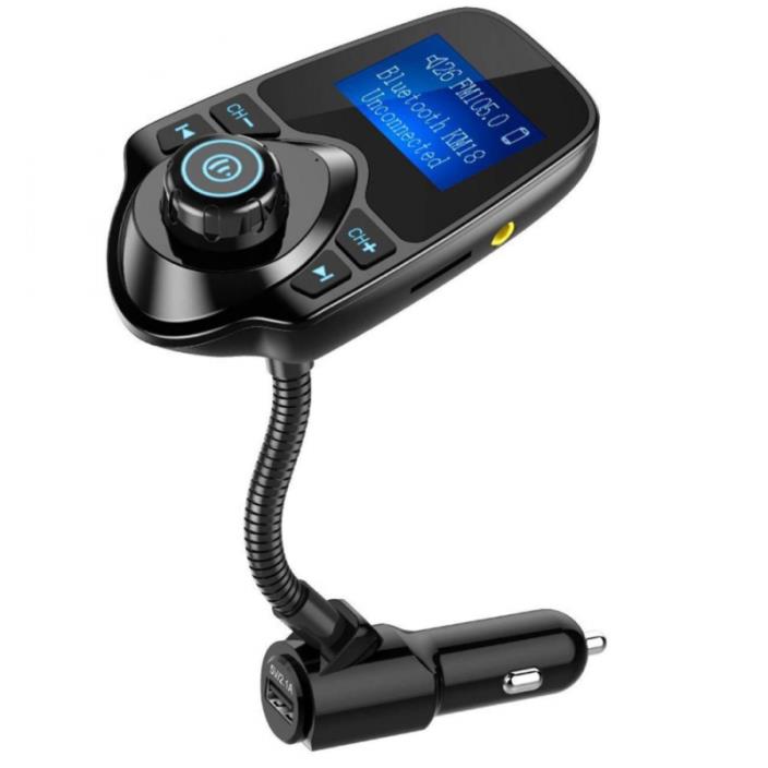 Nulaxy Wireless In-Car Bluetooth FM Transmitter Radio Adapter Car Kit W 1.44 Inc