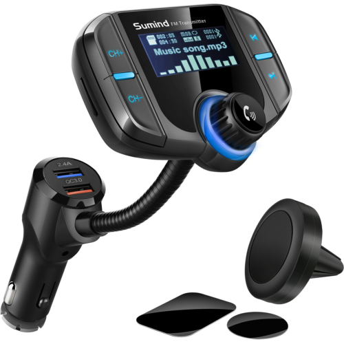 Sumind Wireless Radio Adapter, Car Bluetooth Fm Transmitter, Bluetooth Car 1.7