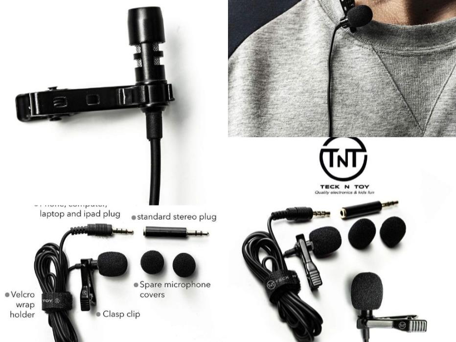 Mini ?Lavalier Lapel Microphone - Professional Clip On Collar Mic Laptops iPhone