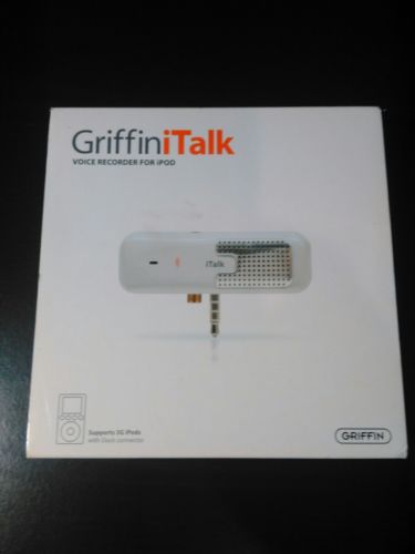 Griffin iTalk Voice Recorder For iPod PN 4020- Talk Pre-Owned In Original Box