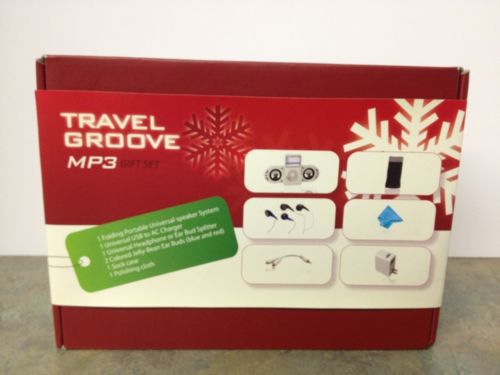 TRAVEL GROOVE MP3 ACCESSORY GIFT SET- NIB- Excellent Gift Idea!