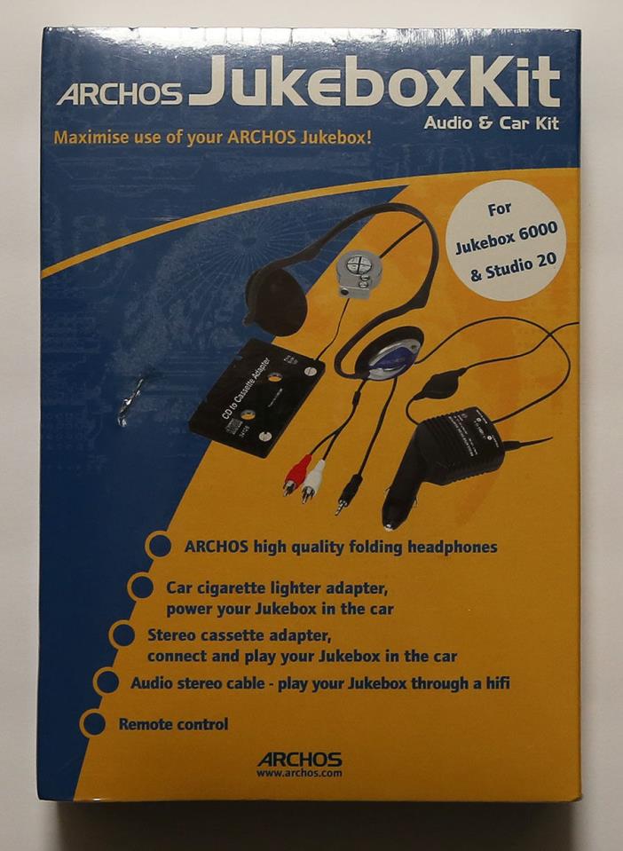 ~New~ARCHOS Jukebox Audio & Car Kit~For Jukebox 6000 & Studio 20~Fast Shipping~