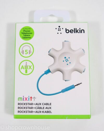 1 Belkin Mix It Rockstar and Aux Cable Five Auxiliary Ports Blue - Phone Tablets