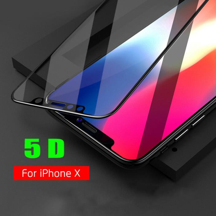 For Apple iPhone X /10 Premium Tempered Glass 5D Screen Protector Film Guar US
