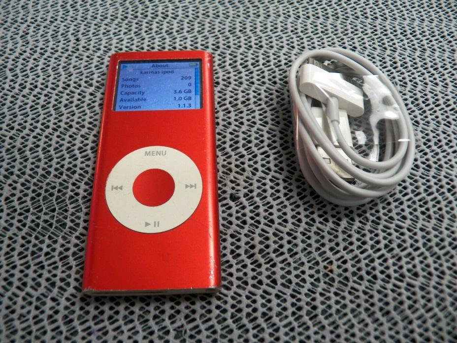 Apple iPod nano 2nd Generation Product Red 4GB 209 Songs FREE BUNDLE & SHIPPING