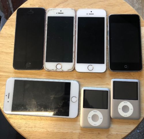 Lot Of 7 Apple iPod & Apple iPhone Bundle! Being Sold As Parts Only! READ!