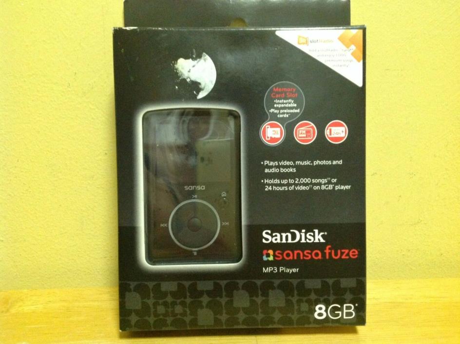 SanDisk Sansa Fuze - Black - (8 GB) Digital Media Player - Brand New/Sealed