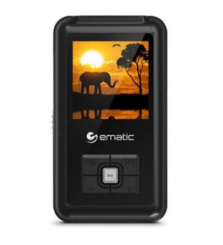 NEW Ematic EM208VID EM208VIDBL 8 GB Black Flash Portable Media Player - Photo