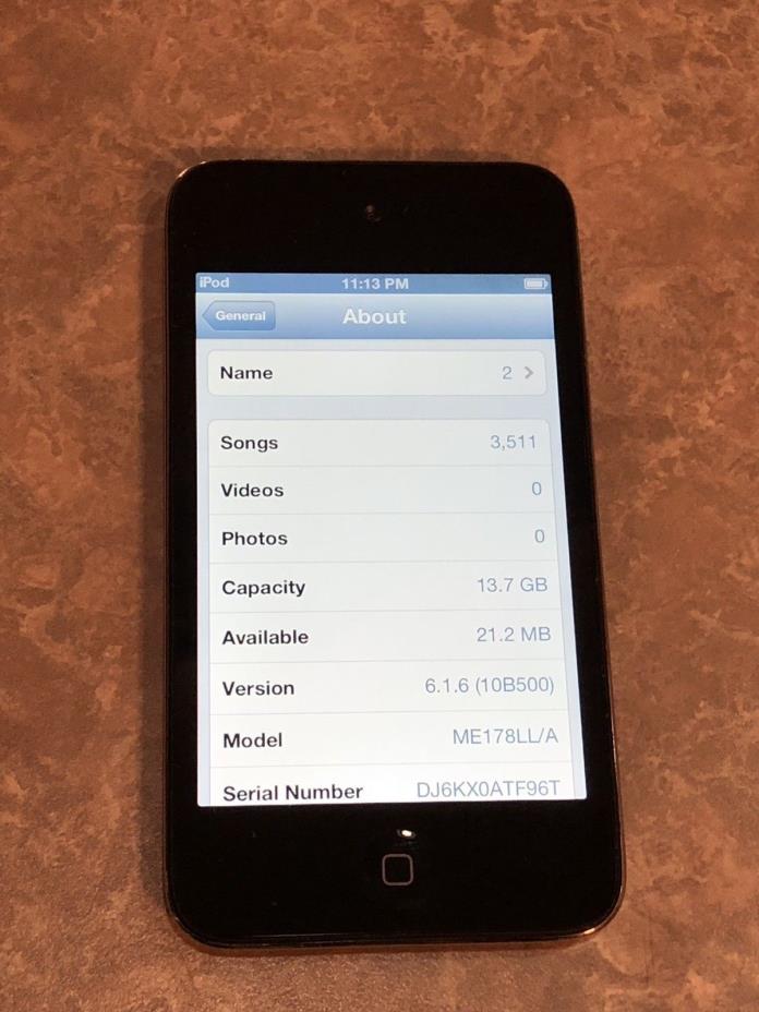Apple iPod touch 4th Generation 16GB Black - Works Excellent 3,500 Songs