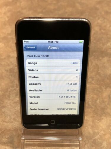 Apple iPod touch 2nd Generation 16GB Black - Works Excellent 3,650+ Songs
