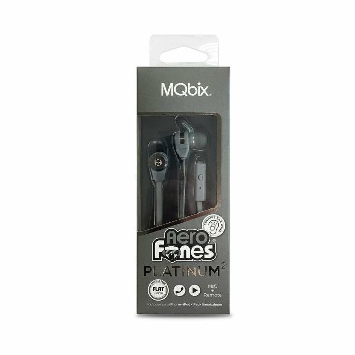 mqbix aero fones platinum 2 grey stay fit Mic Tangle free Music Microphone 3.5mm