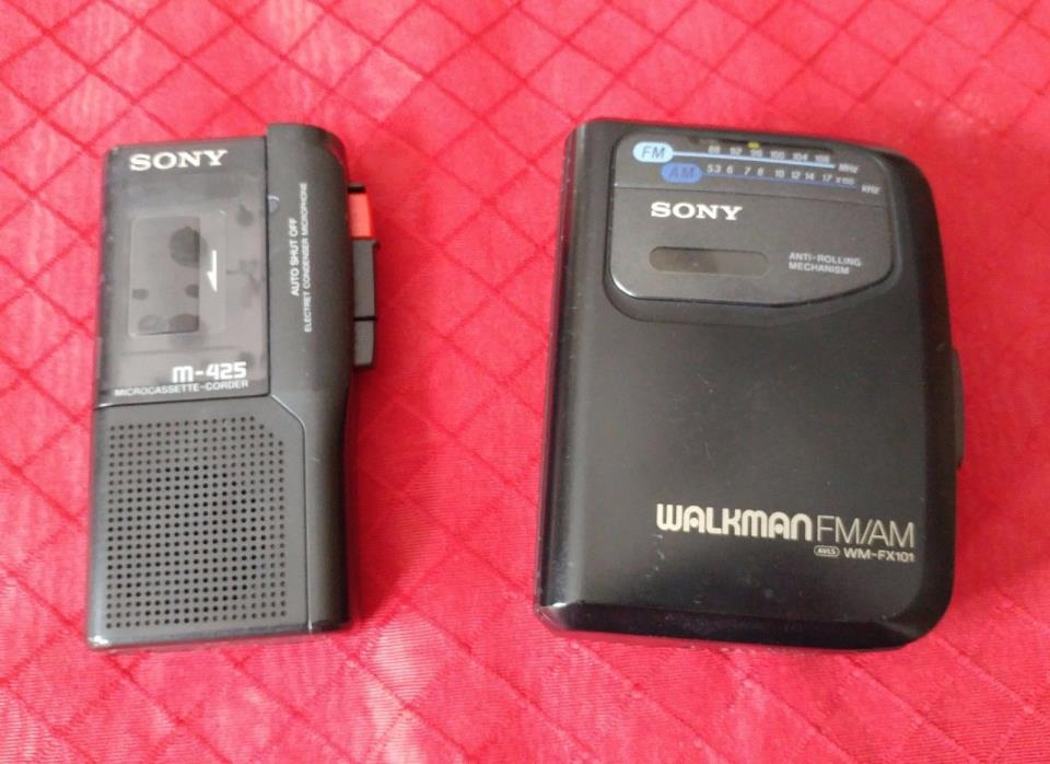 Sony Walkman WM-FX101 & Sony M-425 Microcassette-corder (parts or repair)