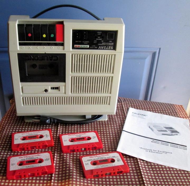 Vintage Califone 5272AV Cassette Recorder in box with 4 cassettes