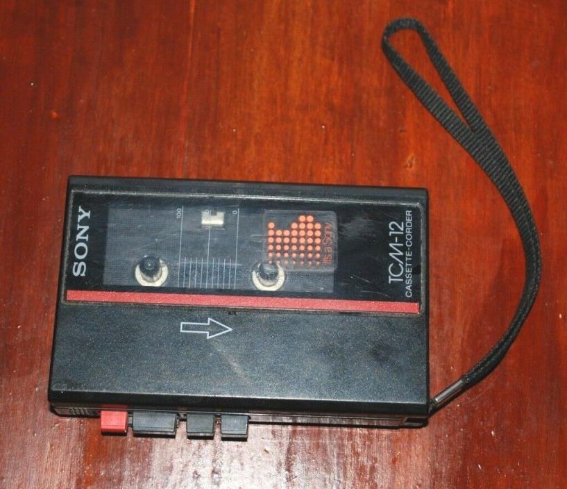 Sony TCM-12 Cassette-Corder Tape Player & Recorder RETRO Has Power Non-moving